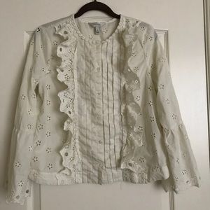 J. Crew Bell-Sleeve Eyelet Blouse